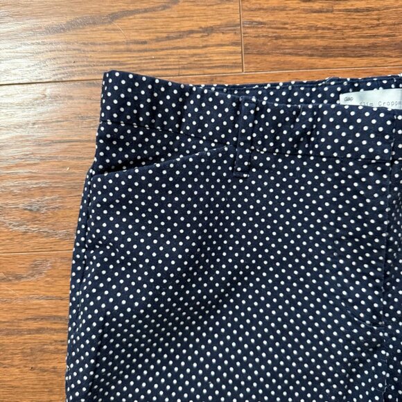 Gap Slim Cropped Stretch Navy and White Polka Dot Pants Size 6 - Picture 3 of 8